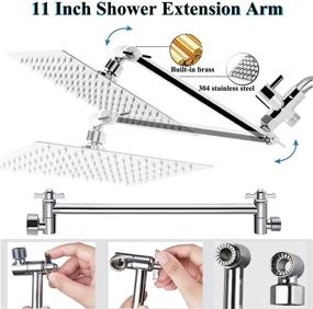 img 1 attached to High Pressure 10'' Rainfall Shower Head with Handheld, Rain Shower Head Combo Set – 3 Settings, Extension Arm, Holder, and 78'' Hose Included (Chrome)