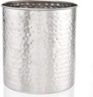 🔨 stylish and spacious old dutch jumbo hammered brushed nickel utensil holder - 7" diameter логотип