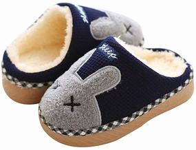 img 3 attached to 🐾 Cute Animal Memory Foam Slippers: Non-Slip Toddler House Shoes for Boys and Girls