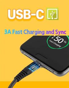 img 1 attached to Кабель Pokanic USB C Type из прочного нейлонового оплетения для быстрой зарядки USB-C на USB-A, совместимый с Apple IPad Pro, Samsung Galaxy, LG, Google Pixel, Nintendo Switch (1 фут).