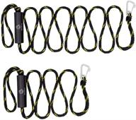 🚤 obcursco premium pwc dock lines: heavy duty braided line for jet ski, watercraft, and small boats - marine rope set of two with stainless steel clip (black/yellow) логотип