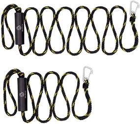 img 4 attached to 🚤 Obcursco Premium PWC Dock Lines: Heavy Duty Braided Line for Jet Ski, Watercraft, and Small Boats - Marine Rope Set of Two with Stainless Steel Clip (Black/Yellow)