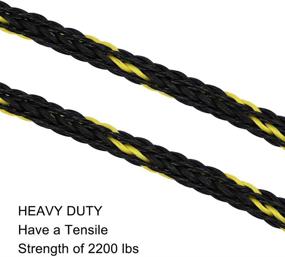 img 3 attached to 🚤 Obcursco Premium PWC Dock Lines: Heavy Duty Braided Line for Jet Ski, Watercraft, and Small Boats - Marine Rope Set of Two with Stainless Steel Clip (Black/Yellow)