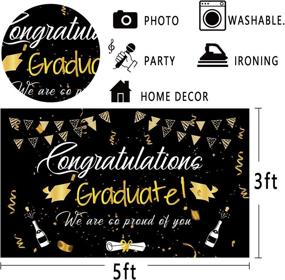 img 3 attached to 🎉 Stylish 2021 Graduation Party Decorations with Congrats Grad Backdrop, Latex Balloons, and Photo Booth Props in Black and Gold - Perfect for Home, School, Wall, Door, Yard Decorations, and Photography