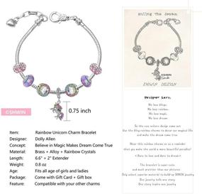 img 3 attached to 🦄 SHWIN Rainbow Unicorn Charm Bracelet: A Magical Delight for Girls and Women with Ladybug and Evil Eye Charms