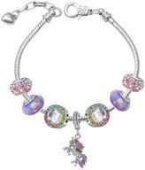 🦄 shwin rainbow unicorn charm bracelet: a magical delight for girls and women with ladybug and evil eye charms logo