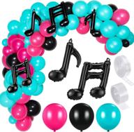 🎈 music balloon birthday balloon garland arch kit - 141-piece set with latex music note foil balloon party supplies for karaoke and musical-themed birthdays (simple style) логотип