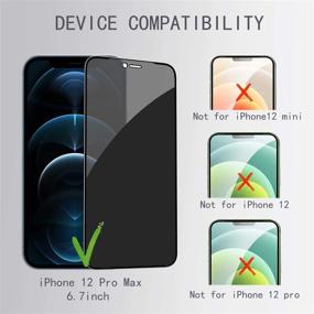 img 1 attached to 📱 HXL [2+2 Pack] Защитное стекло для экрана iPhone 12 Pro Max с защитой для камеры: полное покрытие антишпионским закаленным стеклом | 9H твердость, улучшенная защита краев, легкая установка, без пузырей+