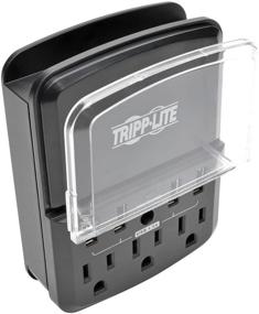 img 4 attached to Tripp Lite Portable Surge Protector Charging Station with 3 Outlets, 4 USB Ports, and $10,000 Insurance - Black (SK34USBB)