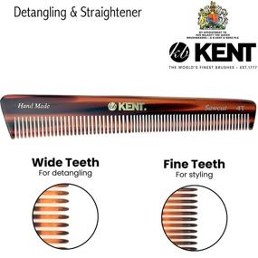 img 1 attached to 🔘 Kent 4T Double Tooth Hair Dressing Comb: Fine & Wide Tooth Dresser Comb for Hair, Beard, and Mustache. Coarse & Fine Hair Styling Grooming Comb for Men, Women, and Kids. Made in England!