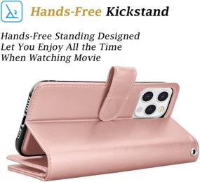 img 1 attached to 📱 Takfox iPhone 13 Pro Max Wallet Case – PU Leather Folio Flip Kickstand, Credit Card Slots, Detachable Magnetic Phone Case, Lanyard – Rose Gold, 6.7 inch