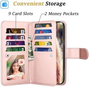 img 3 attached to 📱 Takfox iPhone 13 Pro Max Wallet Case – PU Leather Folio Flip Kickstand, Credit Card Slots, Detachable Magnetic Phone Case, Lanyard – Rose Gold, 6.7 inch