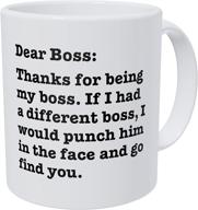 👨 wampumtuk appreciation gift for boss - thankful for being my boss, 11-ounce funny coffee mug - great alternative to punching a different boss logo