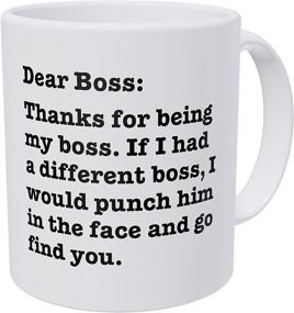 img 1 attached to 👨 Wampumtuk Appreciation Gift for Boss - Thankful for Being My Boss, 11-Ounce Funny Coffee Mug - Great Alternative to Punching a Different Boss