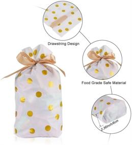 img 2 attached to 🍬 Gold Dot Candy Cookie Bags with Drawstring - 24Pcs, Perfect for Birthday Party Snacks, Wedding Gifts, and Party Favors