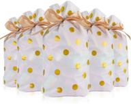 🍬 gold dot candy cookie bags with drawstring - 24pcs, perfect for birthday party snacks, wedding gifts, and party favors logo