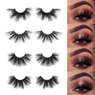 ubestie 25mm lashes - 6d faux mink eyelashes | fluffy, soft, and dramatic | long false lashes | handmade & reusable | 3d fake eyelashes pack | thick, full volume strip eye lashes | mixed 4 pairs logo