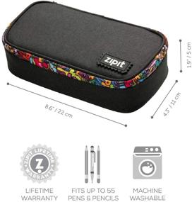 img 2 attached to Get Organized in Style: ZIPIT Jumbo Black Pencil Pouch for Adults - Spacious & Secure Pen Organizer!