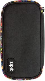 img 4 attached to Get Organized in Style: ZIPIT Jumbo Black Pencil Pouch for Adults - Spacious & Secure Pen Organizer!