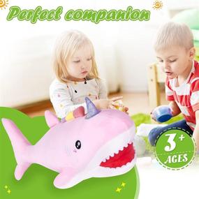 img 1 attached to CozyWorld Giant Realistic Unicorn Shark: A Vibrant, Plush Ocean Animal Pillow for Toddler Kids - Perfect Holiday and Birthday Gifts, Pink, 20 inches