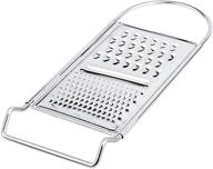 🧀 versatile stainless steel cheese grater: ideal size and enhanced grip for cheese, fruits, veggies, chocolate logo