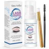 50ml daily foaming eyelash extension shampoo/wash kit with lashes 👁️ makeup brush tool - enhances and cleanses extensions and natural lashes logo