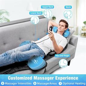 img 2 attached to 🔲 Heated and Compressing Back Massager with Vibrating Massage Seat Cushion, Ideal for Home or Office Chair Use, Electric Body Massager to Relieve Stress and Fatigue in Neck, Back, and Hips