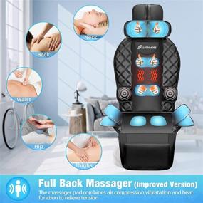 img 3 attached to 🔲 Heated and Compressing Back Massager with Vibrating Massage Seat Cushion, Ideal for Home or Office Chair Use, Electric Body Massager to Relieve Stress and Fatigue in Neck, Back, and Hips