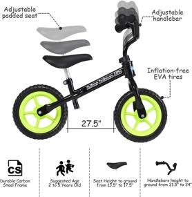 img 2 attached to 🚲 INFANS Kids Balance Bike: Adjustable Seat Height, Non-Slip Handle, Inflation-Free EVA Tires, Lightweight Training Bicycle for Toddlers