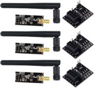 📶 aideepen 3pcs nrf24l01+pa+lna rf transceiver module with sma antenna 2.4 ghz range of 1100m+3pcs nrf24l01 8 pin socket breakout adapters compatible with arduino логотип
