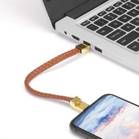 img 1 attached to 🔗 Golden Type-C Leather Bracelet Link Charging Cable - Braided Wristband USB Sync Data Charger Cord for Samsung Galaxy (L 8.2" Size)