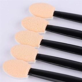 img 1 attached to 💄 150 Disposable Foam Makeup Sponge Tipped Oval Eyeshadow Applicators - Dual Sided Eye Shadow Brushes with Storage Box