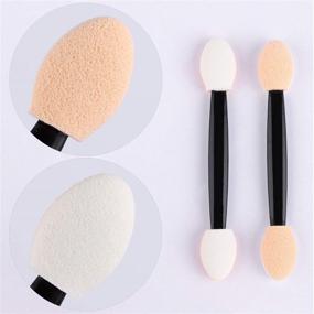 img 3 attached to 💄 150 Disposable Foam Makeup Sponge Tipped Oval Eyeshadow Applicators - Dual Sided Eye Shadow Brushes with Storage Box