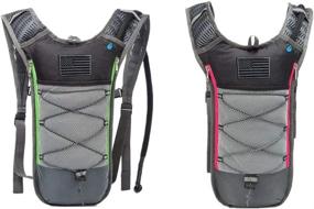 img 4 attached to AXEN Rave Hydration Pack Backpack with 2L Water Bladder - Perfect for Festivals, Raves, Hiking, Biking, Climbing, Running and More! (3 Pocket Design Included)