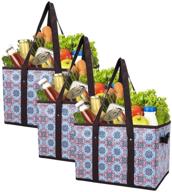 foraineam reusable grocery bags set: durable heavy duty 🛍️ tote bags for collapsible grocery shopping - pack of 3 логотип