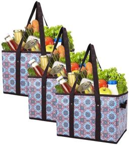 img 4 attached to Foraineam Reusable Grocery Bags Set: Durable Heavy Duty 🛍️ Tote Bags for Collapsible Grocery Shopping - Pack of 3