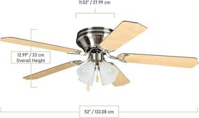 img 2 attached to 🌀 Craftmade BRC52BNK5C Brilliante Hugger Fan: Flush Mount 52" Ceiling Fan with LED Light Kit and Pull Chain, 5 Blades, Brushed Polished Nickel - Efficient Cooling + Stylish Illumination