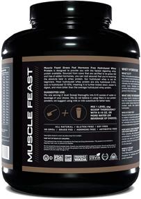 img 2 attached to High-Quality Grass Fed Hydrolyzed Whey Protein: MUSCLE FEAST, 100% Pure, Fast Digesting, All Natural, Hormone Free, 23g Protein, 114 Calories (Chocolate, 5lb)