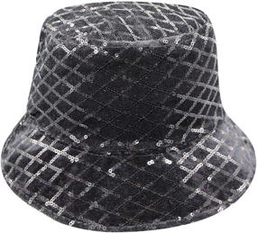 img 2 attached to 🧢 Reversible Double-Sided Sequin Bucket Hat - Shiny Glitter Sun Cap for Women, Men - Ideal for Travel, Beach, Outdoor Activities