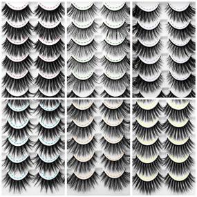 img 3 attached to 🏻 JIMIRE 30 Pairs False Eyelashes: 6 Styles Mixed Lashes Pack - Get Gorgeous with 14-17mm Long, Voluminous 3D Fluffy Faux Mink Eyelashes for a Variety of Stunning Makeup Looks