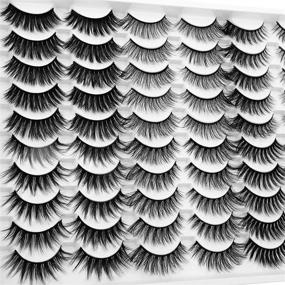 img 2 attached to 🏻 JIMIRE 30 Pairs False Eyelashes: 6 Styles Mixed Lashes Pack - Get Gorgeous with 14-17mm Long, Voluminous 3D Fluffy Faux Mink Eyelashes for a Variety of Stunning Makeup Looks