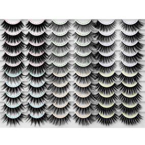 img 4 attached to 🏻 JIMIRE 30 Pairs False Eyelashes: 6 Styles Mixed Lashes Pack - Get Gorgeous with 14-17mm Long, Voluminous 3D Fluffy Faux Mink Eyelashes for a Variety of Stunning Makeup Looks