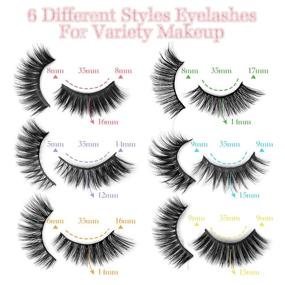 img 1 attached to 🏻 JIMIRE 30 Pairs False Eyelashes: 6 Styles Mixed Lashes Pack - Get Gorgeous with 14-17mm Long, Voluminous 3D Fluffy Faux Mink Eyelashes for a Variety of Stunning Makeup Looks