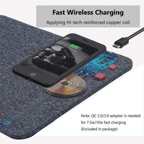 img 3 attached to AmyZone Large Fabric Case-Friendly Mouse Pad with Qi Certified 10W Fast Wireless Charging - Ideal for iPhone 12/12 Pro/Xs/X/8/11, Samsung S10/Note 10, Google Pixel 4/3 XL - Perfect Gift