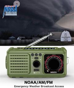 img 1 attached to 📻 Versatile Emergency Weather Radio: Crank Solar NOAA/AM/FM Portable Radio with MP3 Player, LED Flashlight, Cellphone Charger, and 2200mAh Power Bank - Ideal for Hurricane, Home, Camping & Survival (Green)