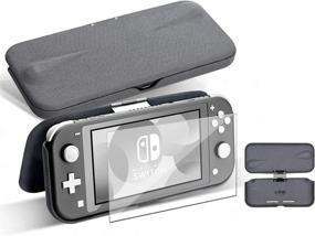 img 4 attached to 🎮 G-STORY Flip Protective Case for Nintendo Switch Lite with Tempered Glass – Grey, Slim and Anti-Scratch with Screen Protectors