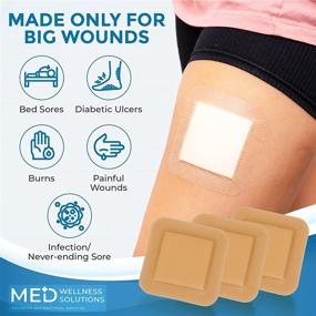 img 1 attached to 🩹 Med Wellness Solutions Silicone Foam Dressing Pack of 12 - 4x4 Bordered Silicone Foam Dressings for Wound Care. Silicone Bandages for Bedsores, Diabetic Wound Dressing, and Other Skin Conditions