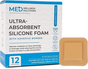 img 4 attached to 🩹 Med Wellness Solutions Silicone Foam Dressing Pack of 12 - 4x4 Bordered Silicone Foam Dressings for Wound Care. Silicone Bandages for Bedsores, Diabetic Wound Dressing, and Other Skin Conditions