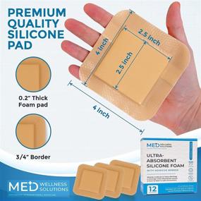 img 3 attached to 🩹 Med Wellness Solutions Silicone Foam Dressing Pack of 12 - 4x4 Bordered Silicone Foam Dressings for Wound Care. Silicone Bandages for Bedsores, Diabetic Wound Dressing, and Other Skin Conditions