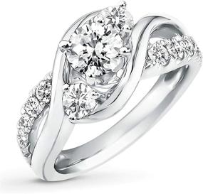 img 3 attached to 💍 Twisting Moissanite Engagement Rings for Women: Platinum Plated Silver in 2 Styles